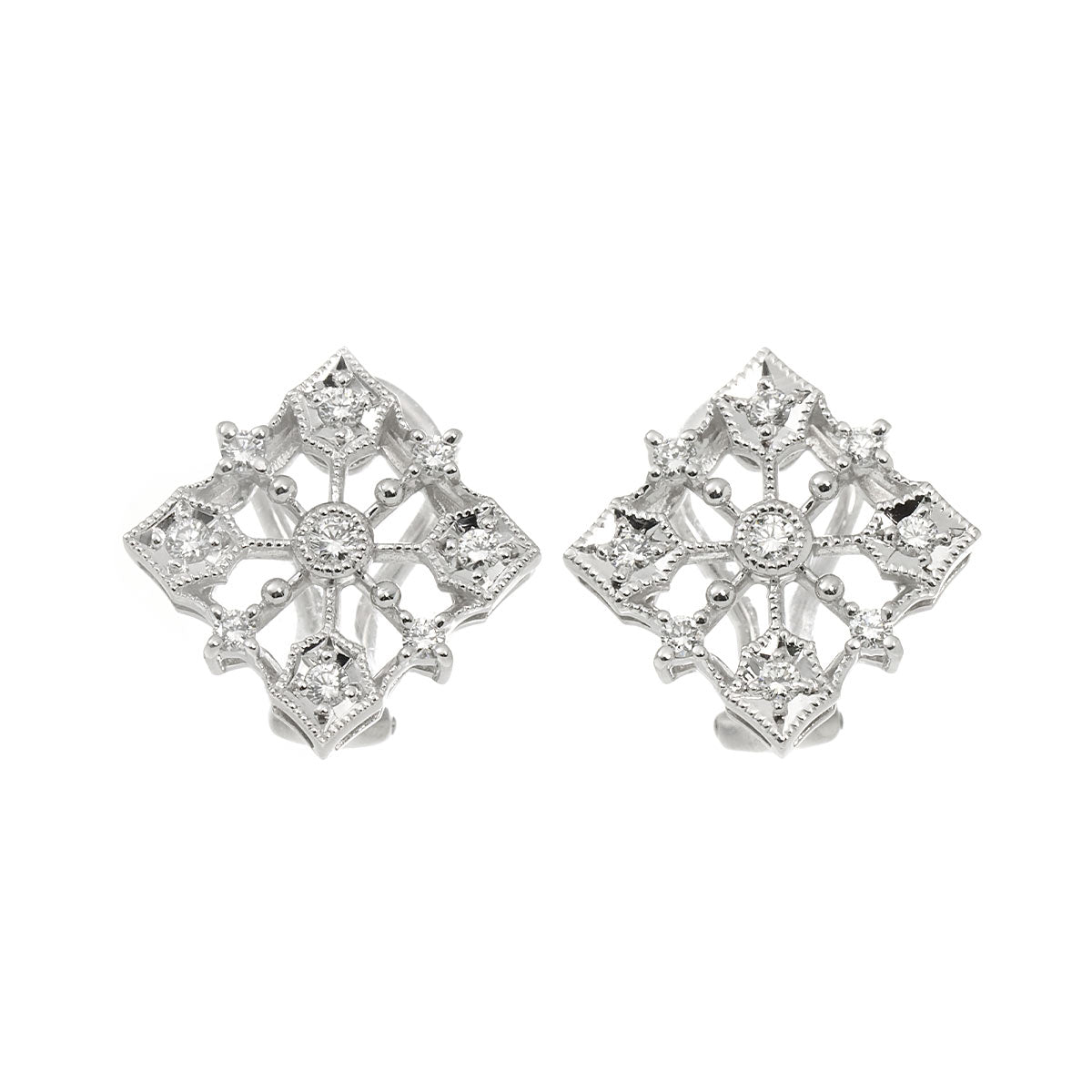 Diamond 0.16ct/0.16ct Earrings 18K White Gold 750