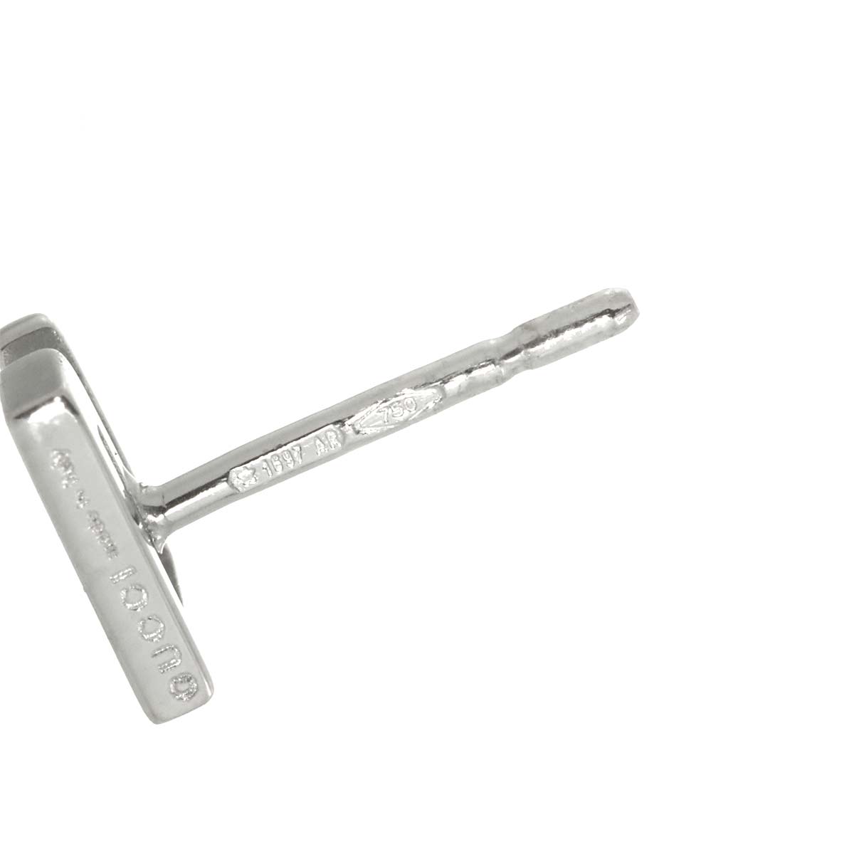 G Logo Earrings Pierced 18K White Gold 750