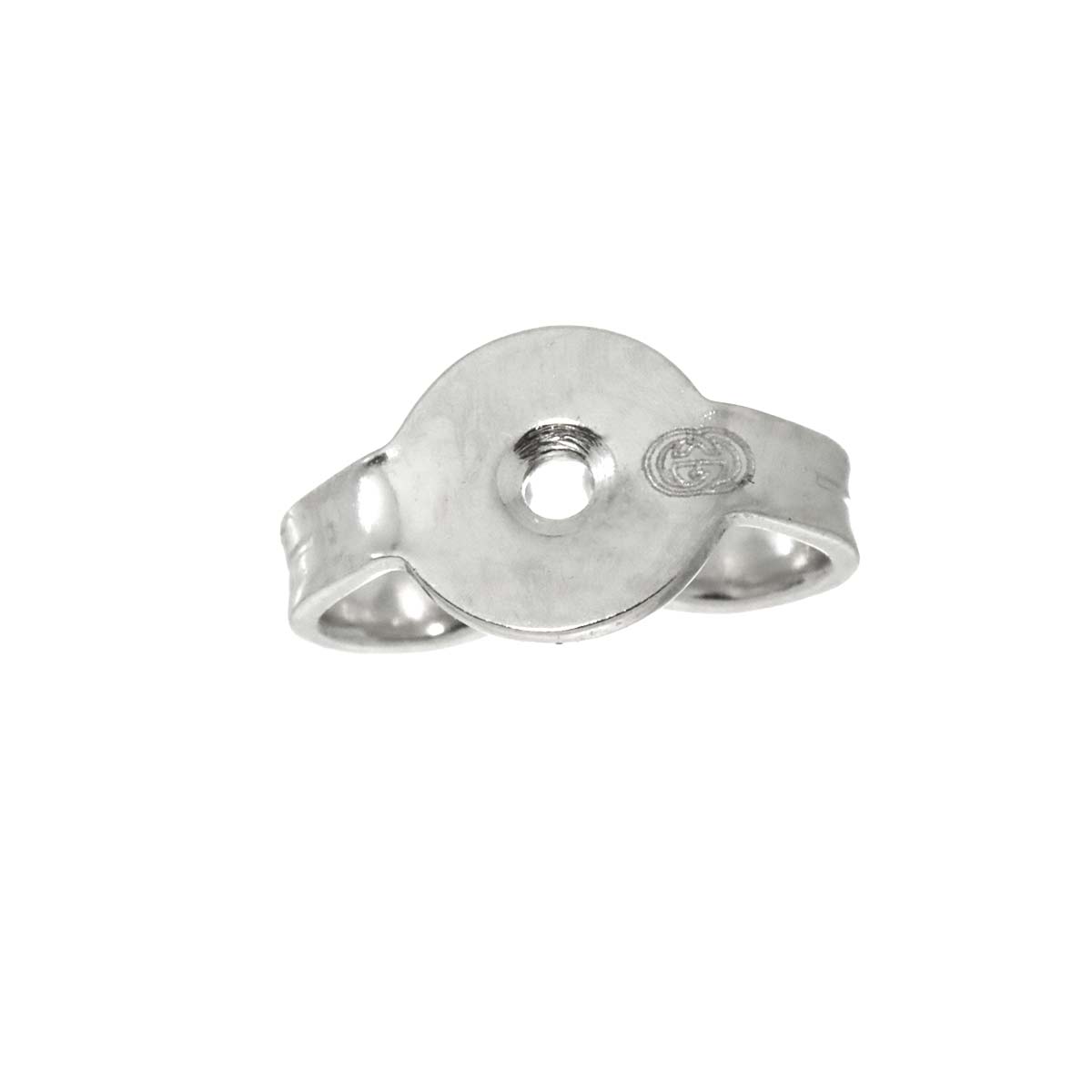 G Logo Earrings Pierced 18K White Gold 750