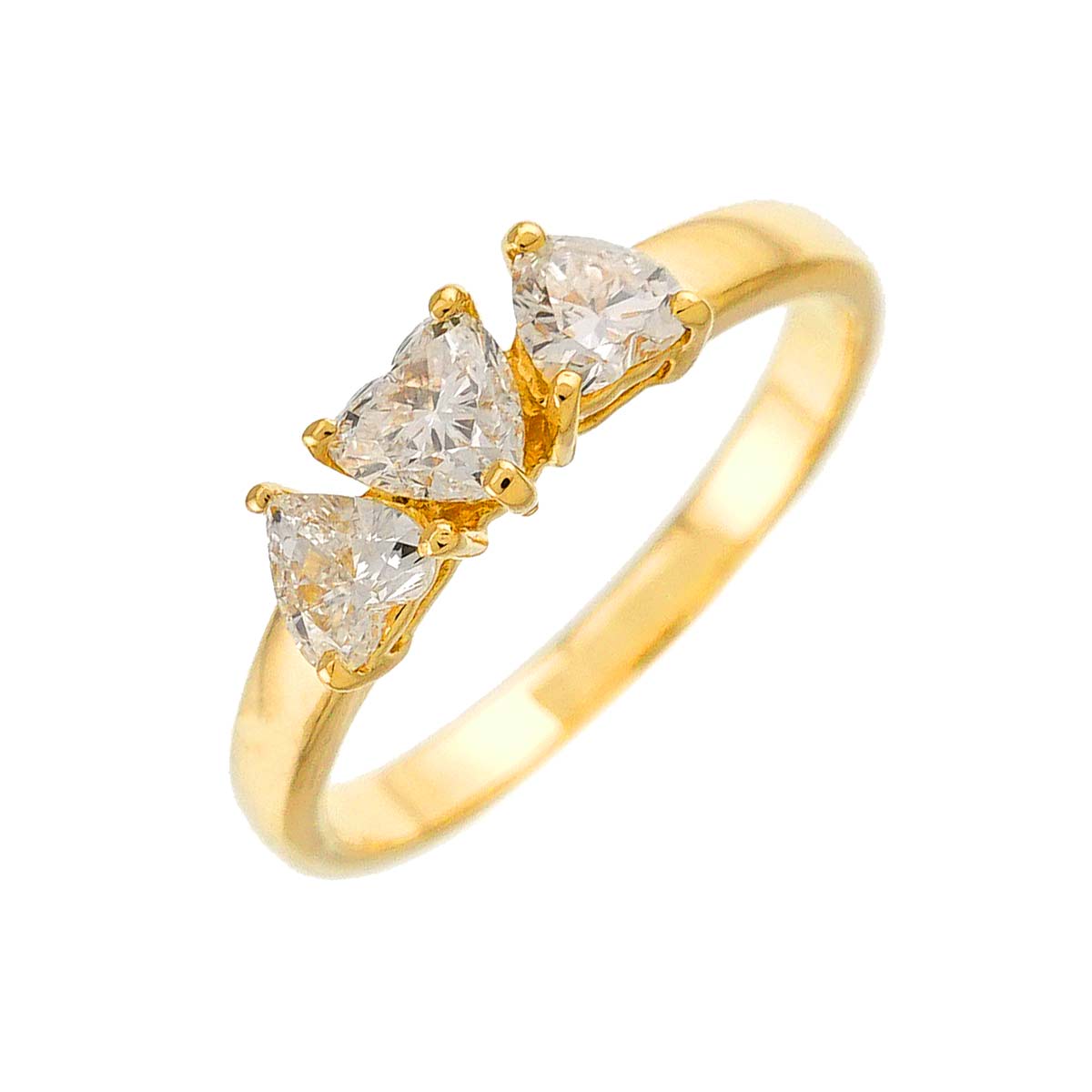 Diamond Ring 18K YG 750 size6(US)