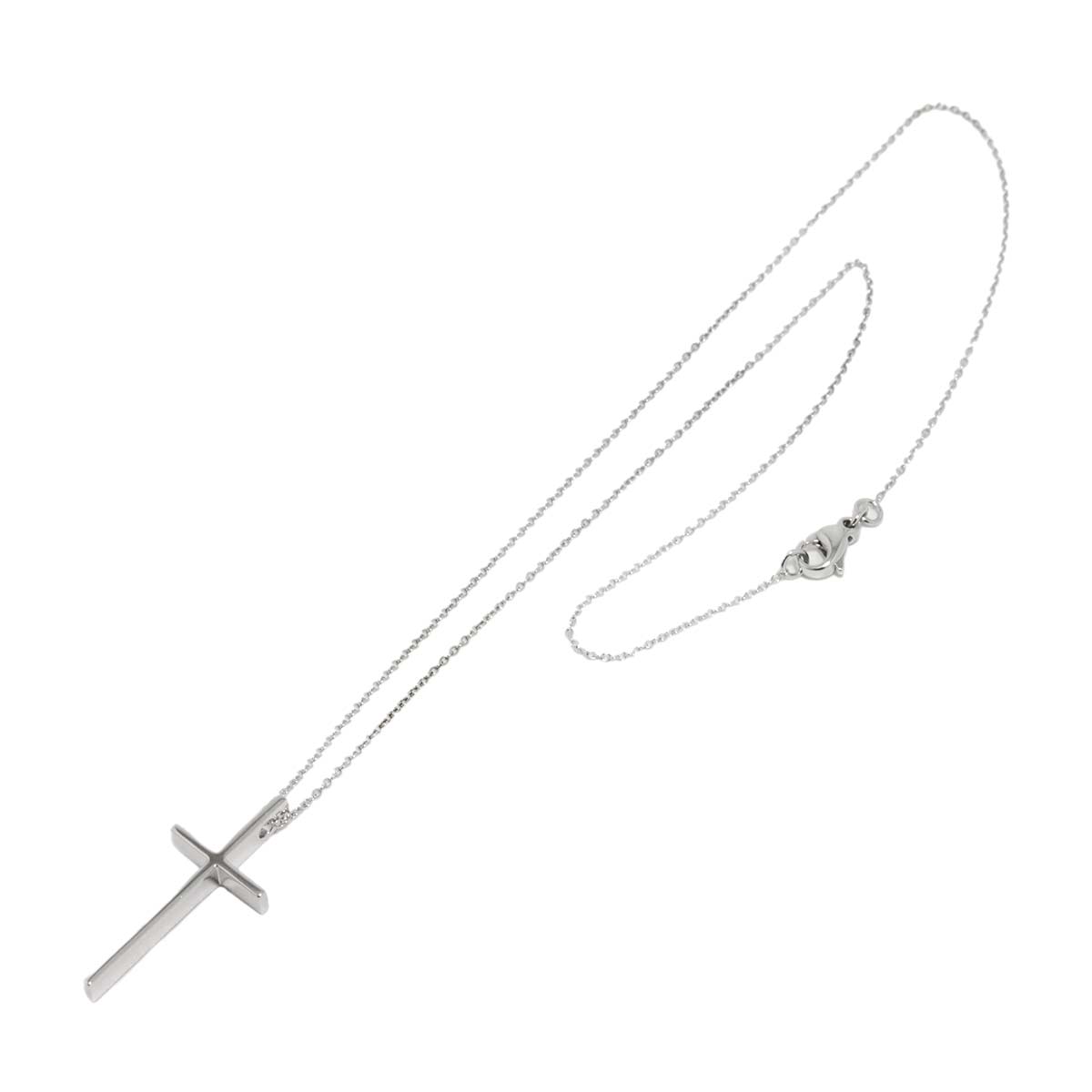 Cross Necklace 18K White Gold 750