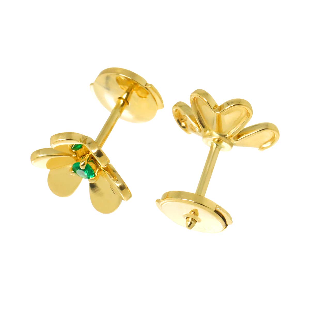 FRIVOLE Emerald Mini Earrings Pierced 18K YG 750