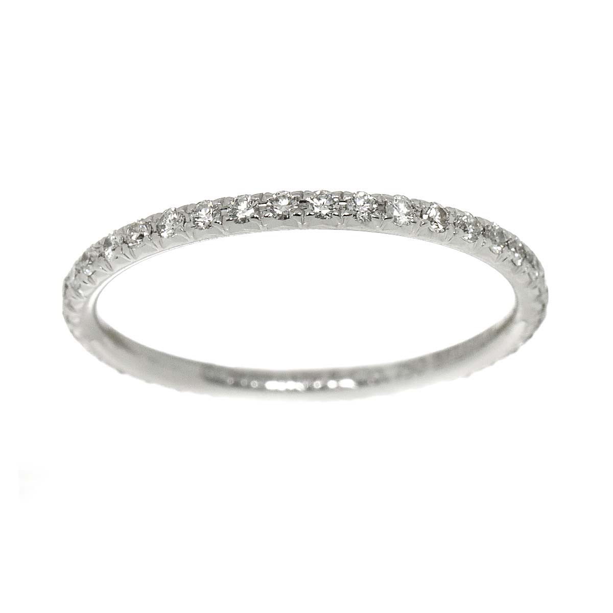 Full Diamond Ring 18K WG 750 Size4(US)