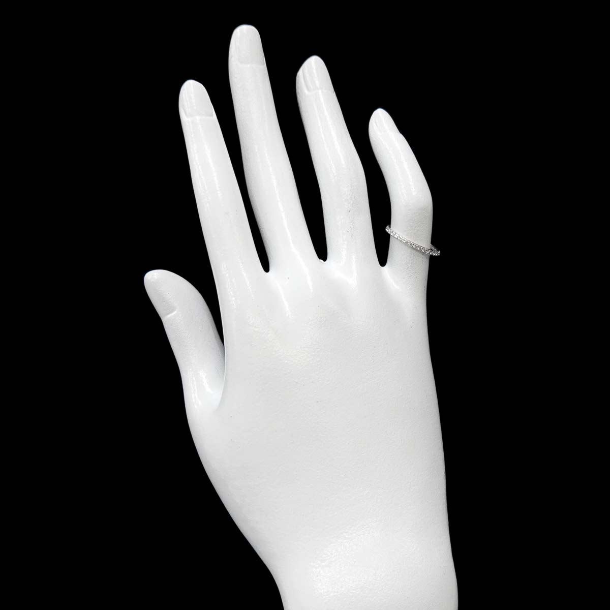 Full Diamond Ring 18K WG 750 Size4(US)