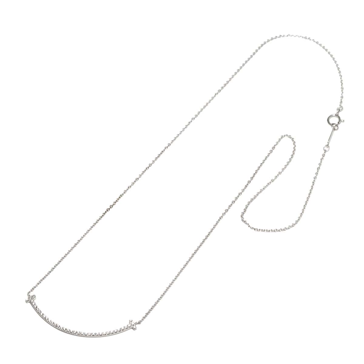 T Smile Diamond Necklace SM 18K White Gold 750