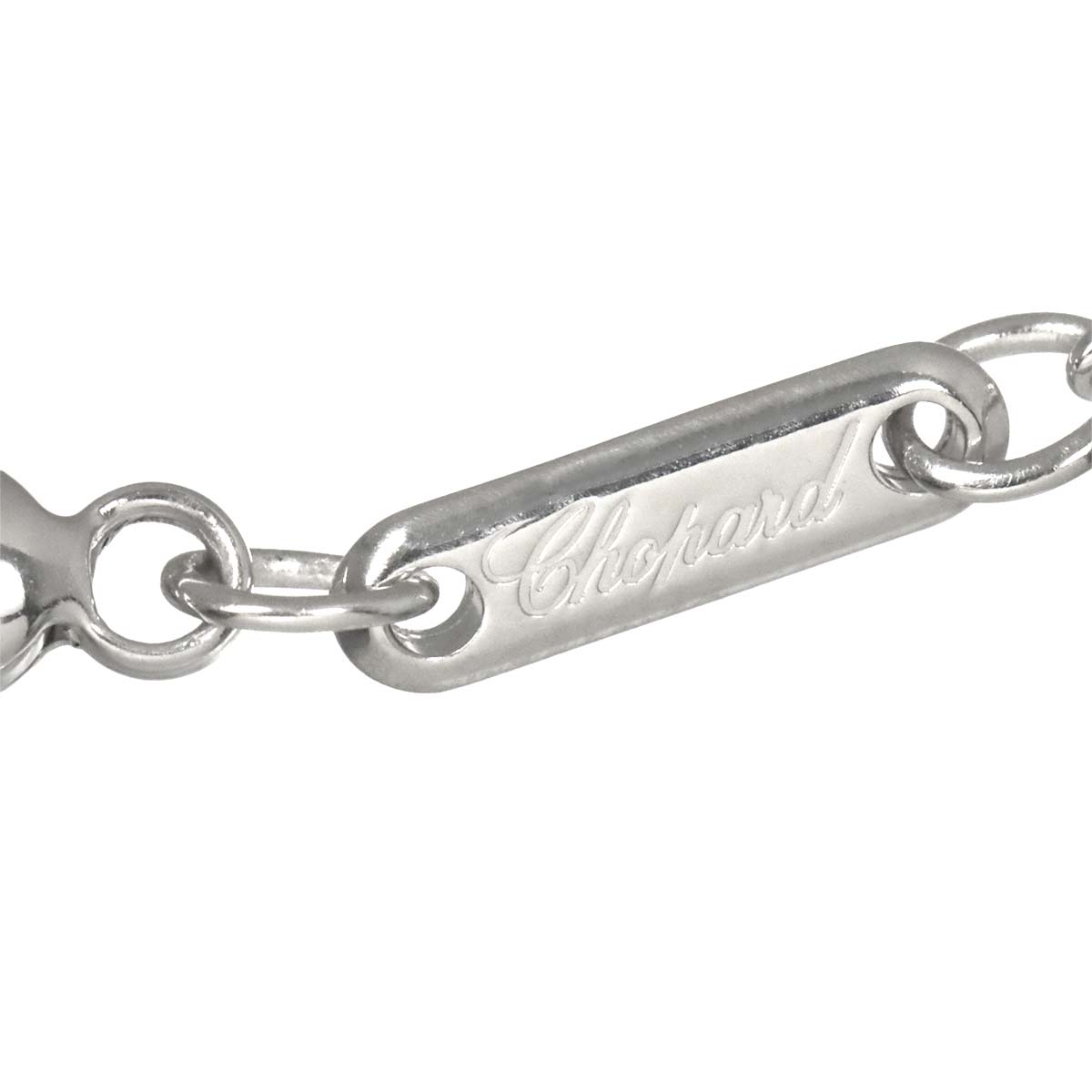Happy Diamond Heart Long Necklace 18K White Gold 750