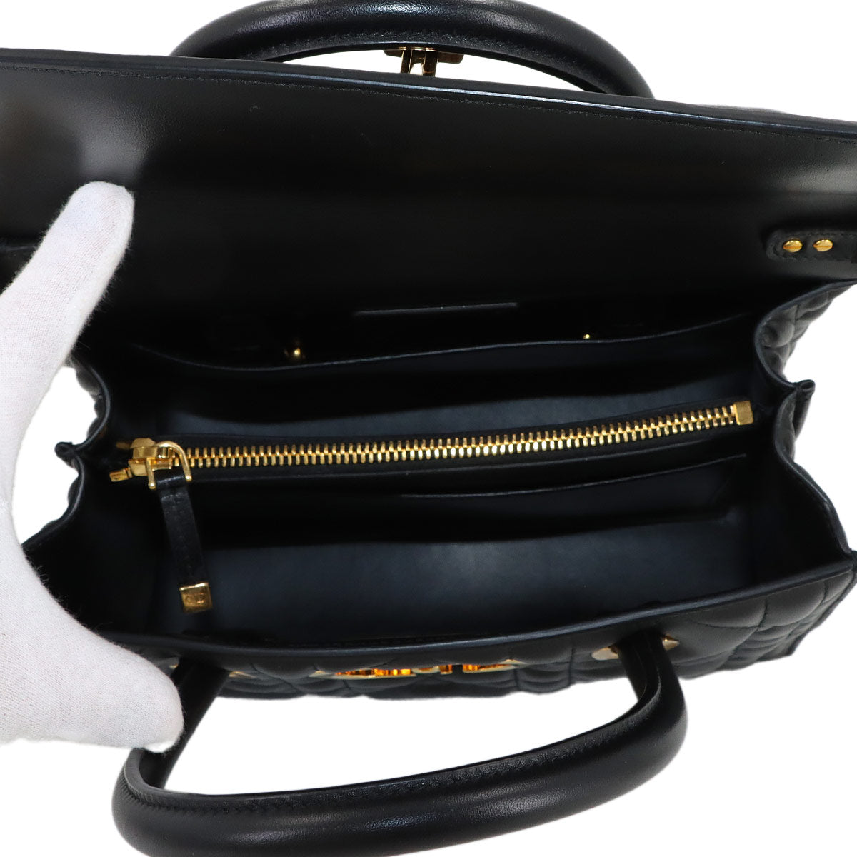 Macro Cannage Saint Honore Hand Shoulder Bag Leather