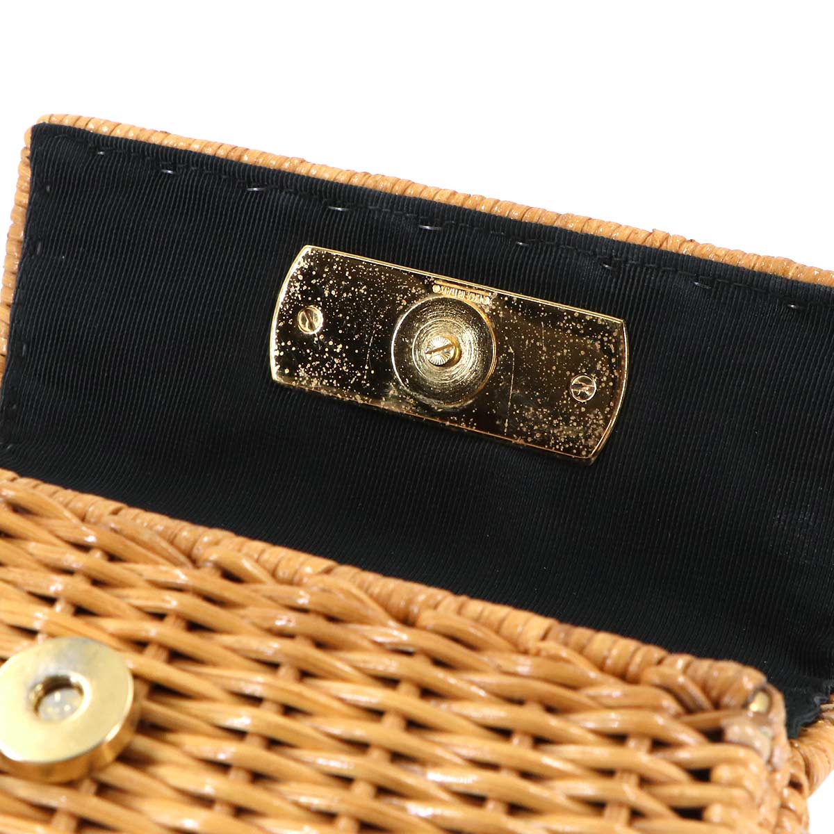 Ganchini Hand Bag Rattan Canework Beige