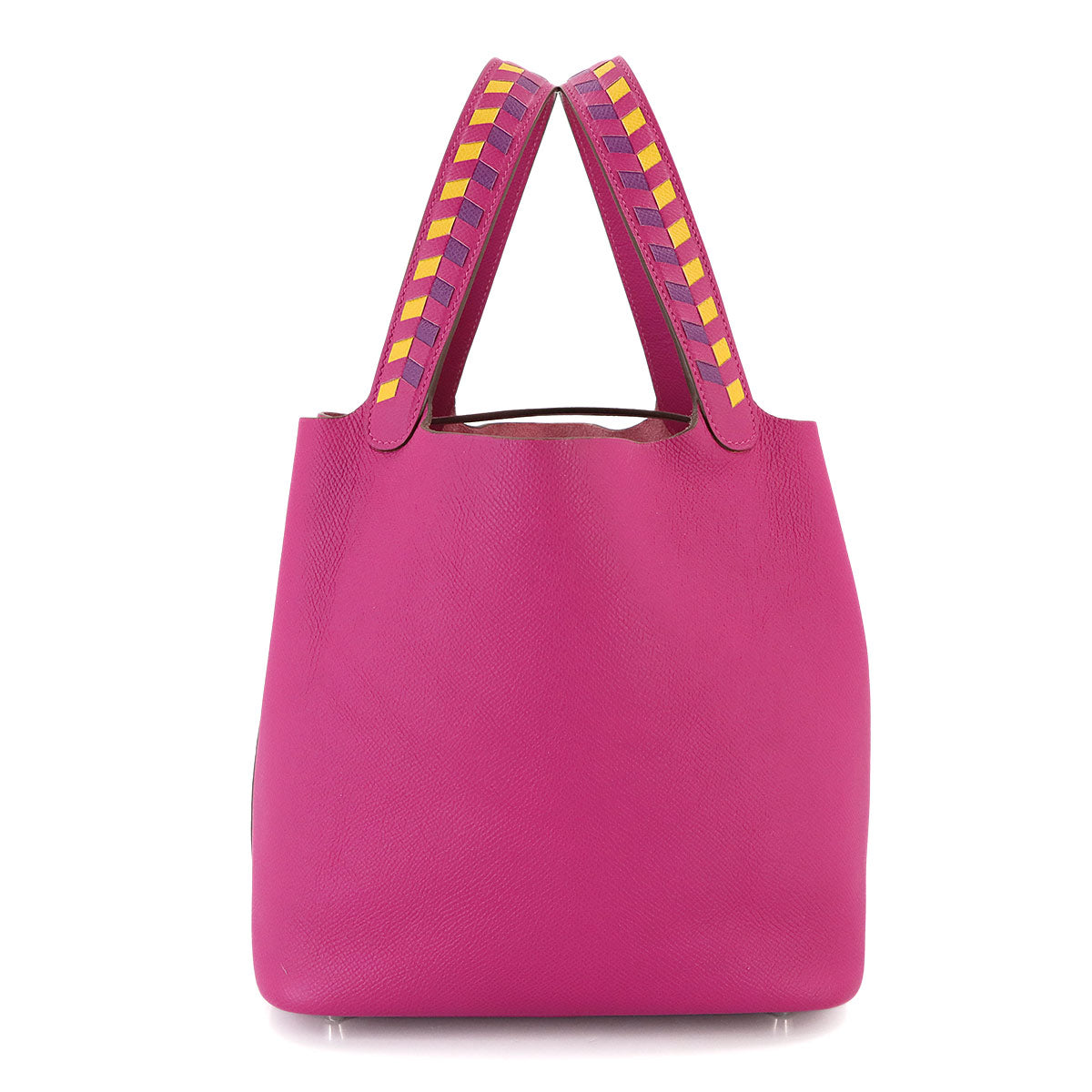 Picotin Lock MM Tressage Hand Bag Epsom Rose purple