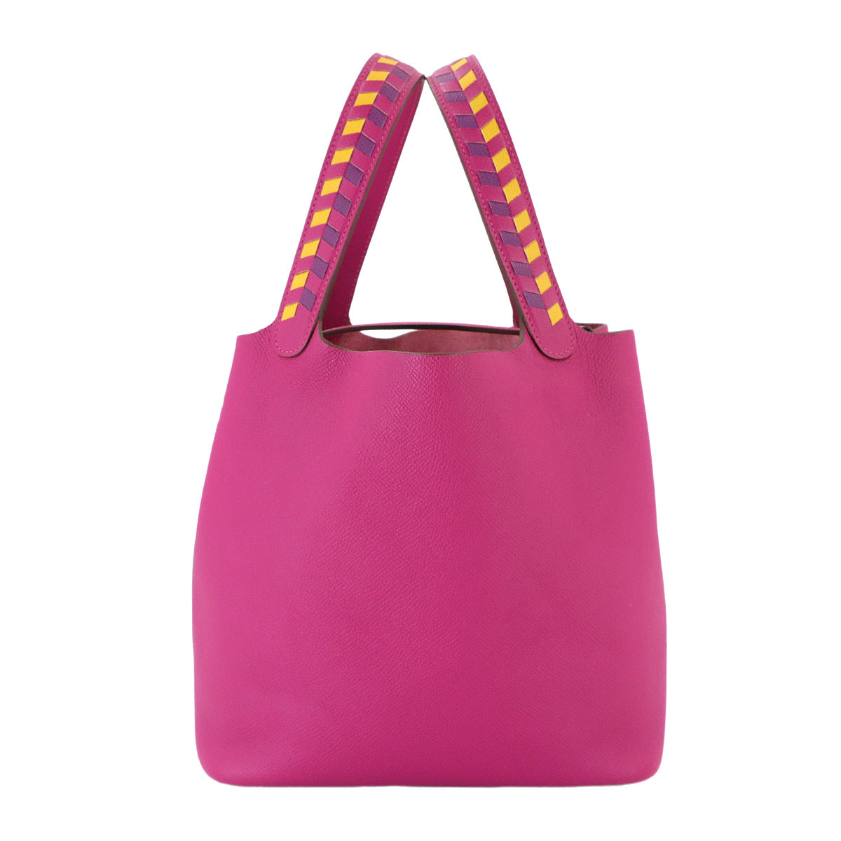 Picotin Lock MM Tressage Hand Bag Epsom Rose purple