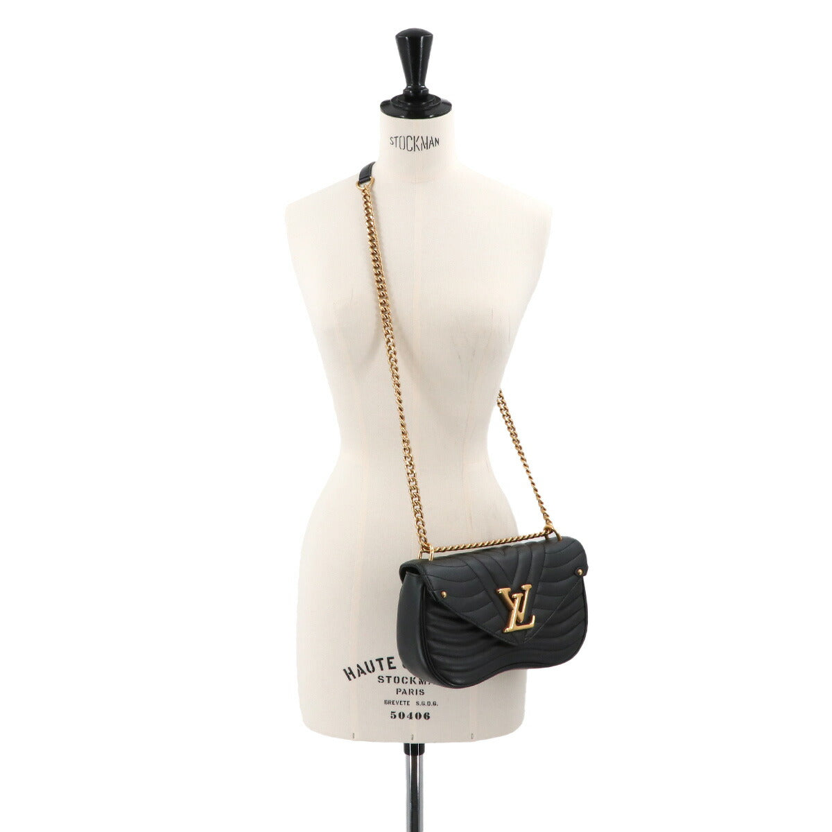 New Wave Chain Shoulder Bag MM Leather Noir M51498