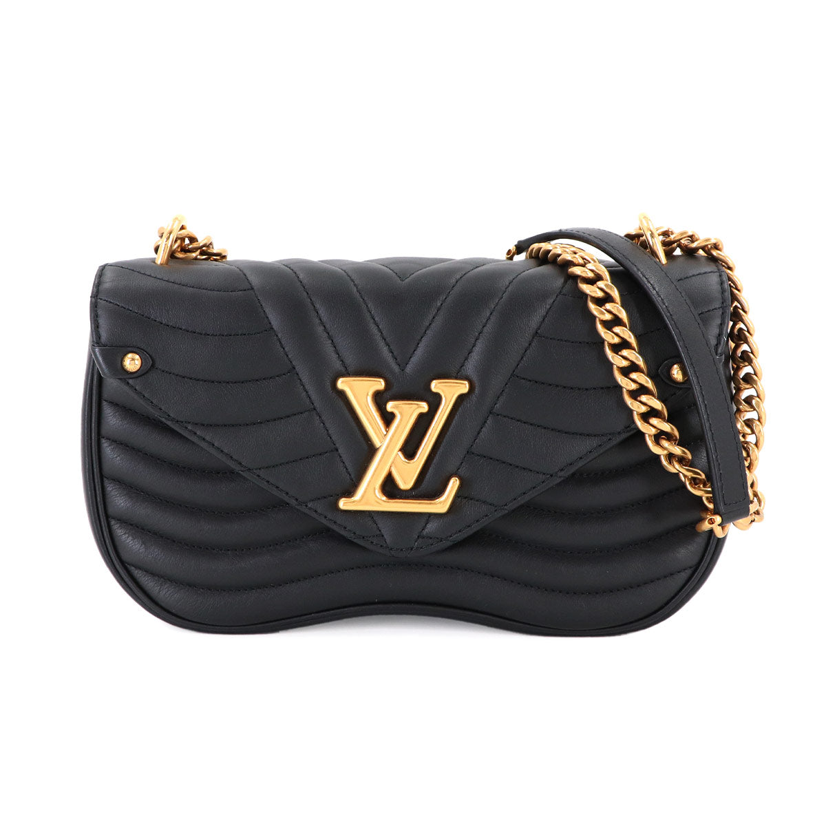 New Wave Chain Shoulder Bag MM Leather Noir M51498