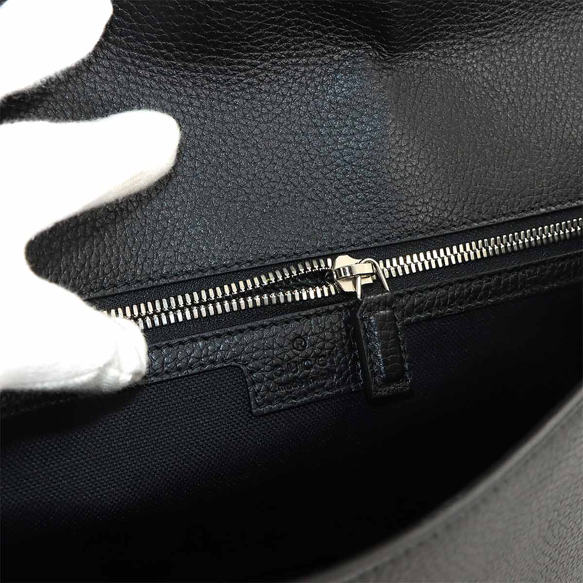 Clutch Bag Leather Black 816755 Web Stripe Purse