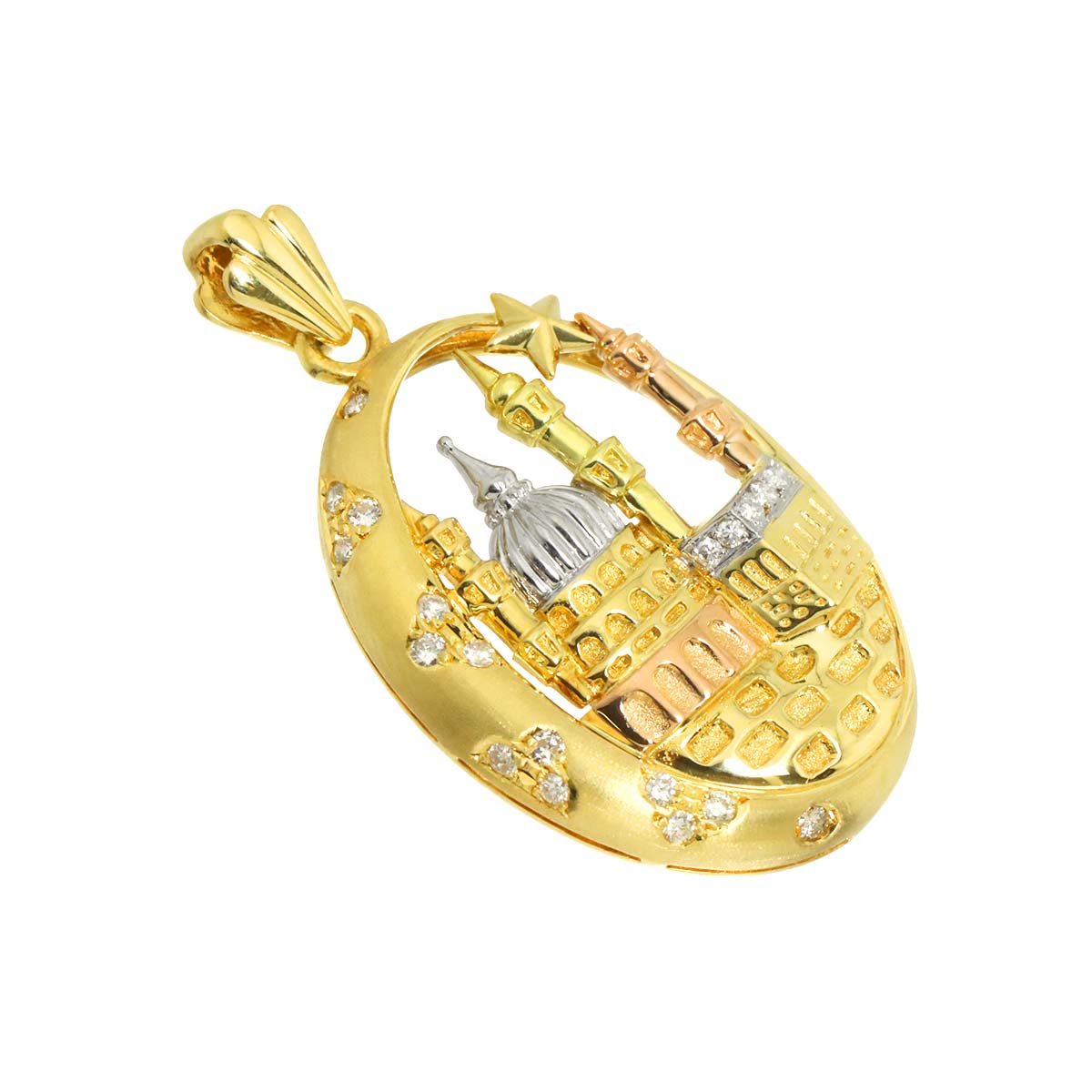 moonstone 0.26ct Pendant 18K YG WG PG Yellow White Pink Gold 750