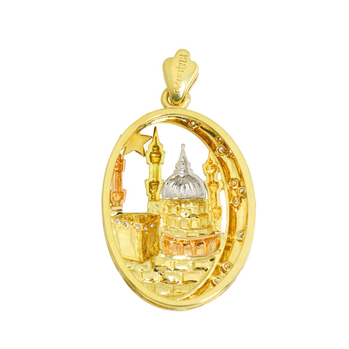 moonstone 0.26ct Pendant 18K YG WG PG Yellow White Pink Gold 750