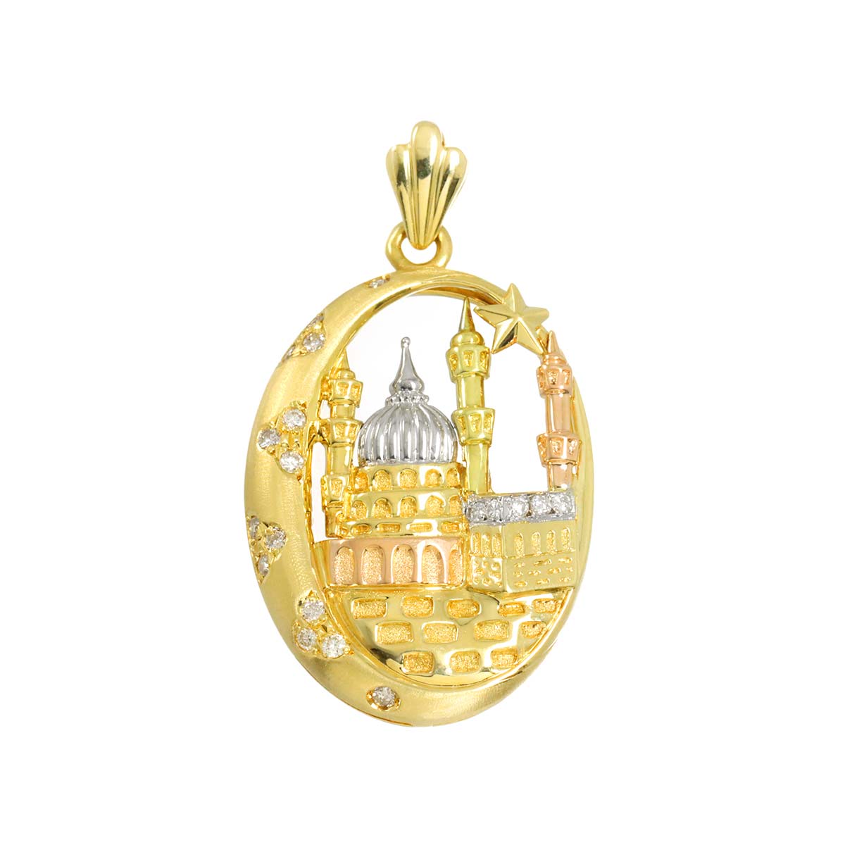moonstone 0.26ct Pendant 18K YG WG PG Yellow White Pink Gold 750