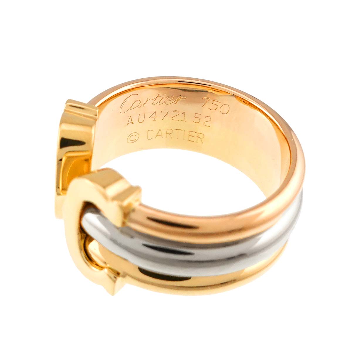 2C Trinity Ring 18K YG WG PG 750 Size52 6(US)