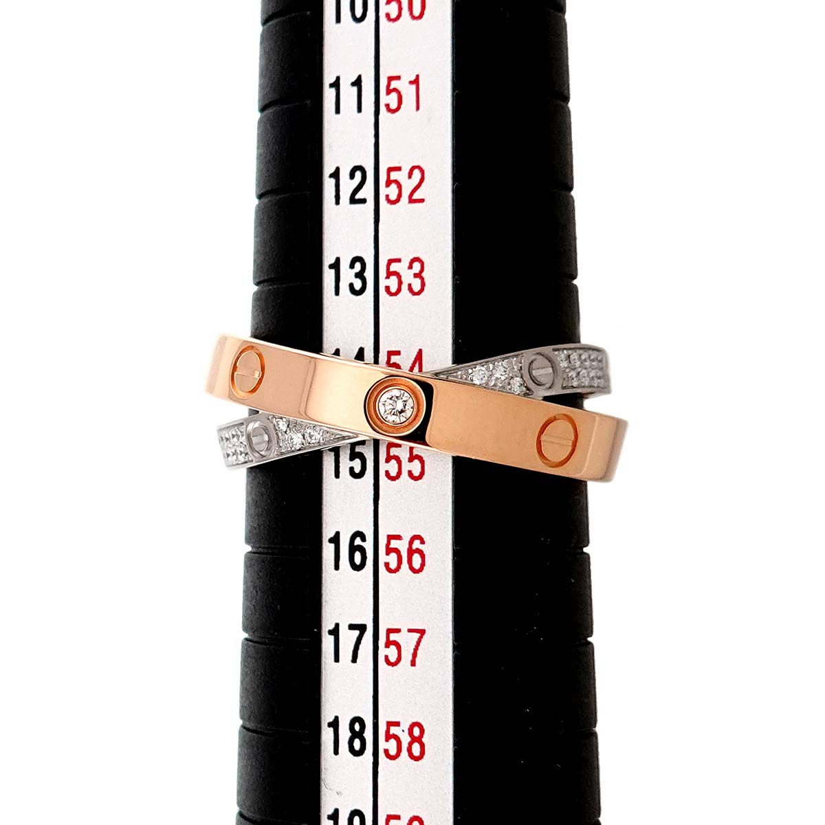 Be LOVE Pave Diamond Ring 18K WG PG 750 Size54 6.75(US)