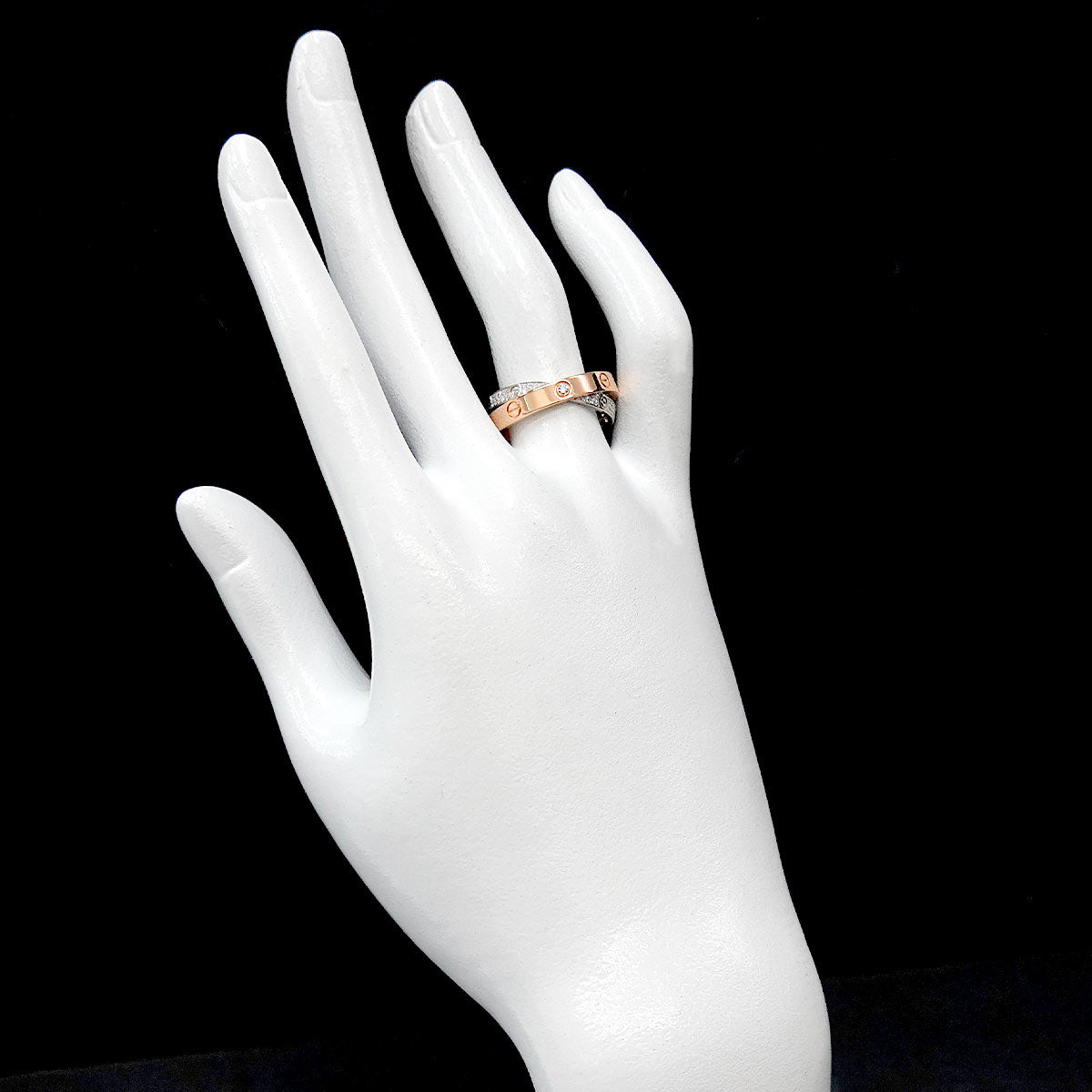 Be LOVE Pave Diamond Ring 18K WG PG 750 Size54 6.75(US)