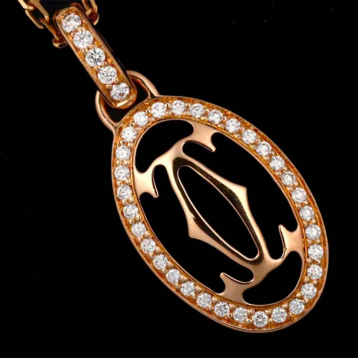 LOGO DOUBLE C Diamond Necklace 18K Pink Gold 750