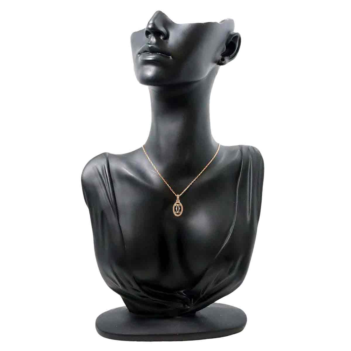 LOGO DOUBLE C Diamond Necklace 18K Pink Gold 750