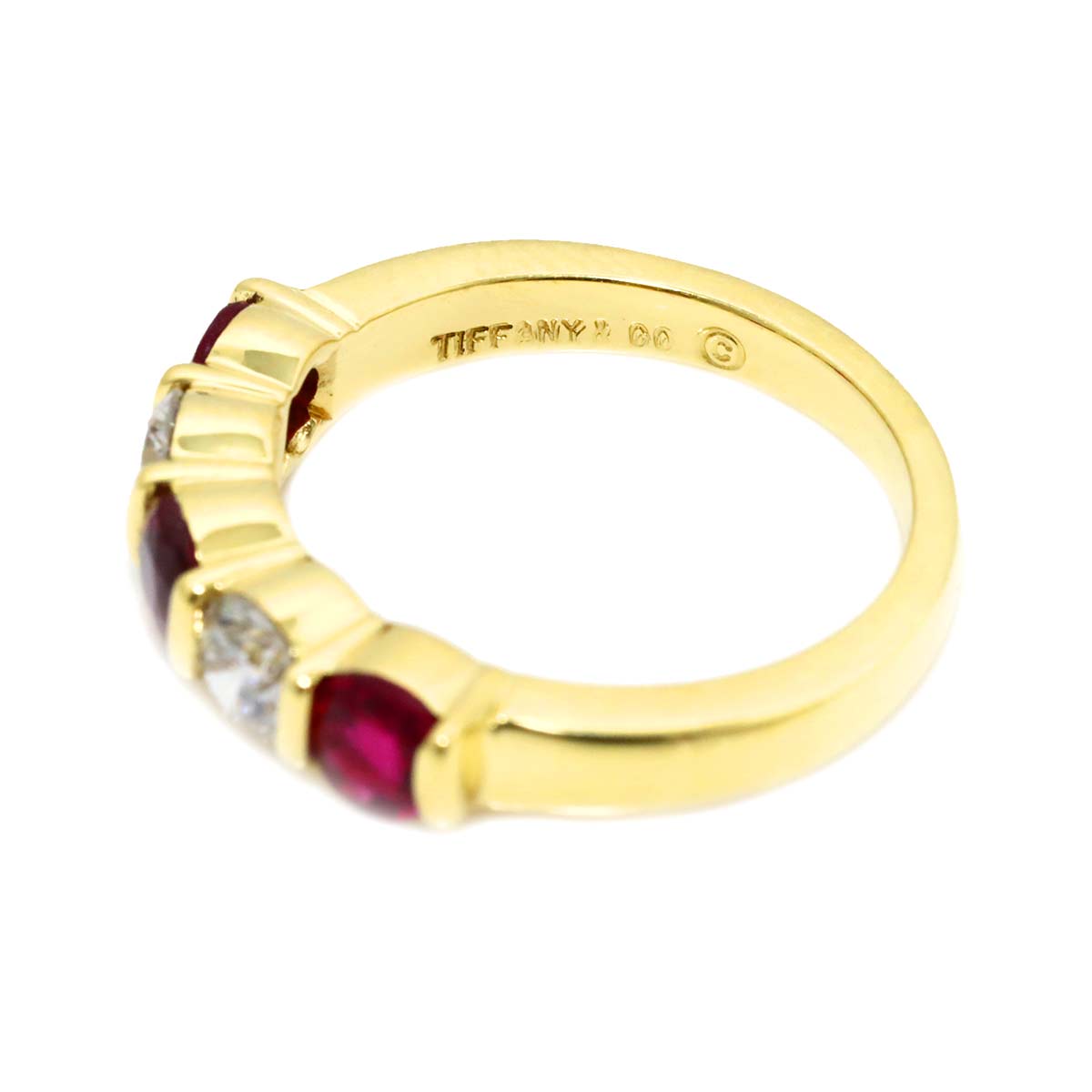 Ruby Diamond Ring 18K YG 750 size4.75-5(US)