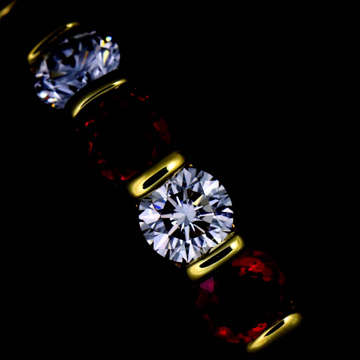 Ruby Diamond Ring 18K YG 750 size4.75-5(US)