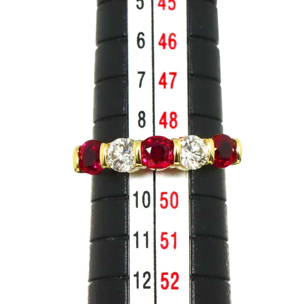 Ruby Diamond Ring 18K YG 750 size4.75-5(US)