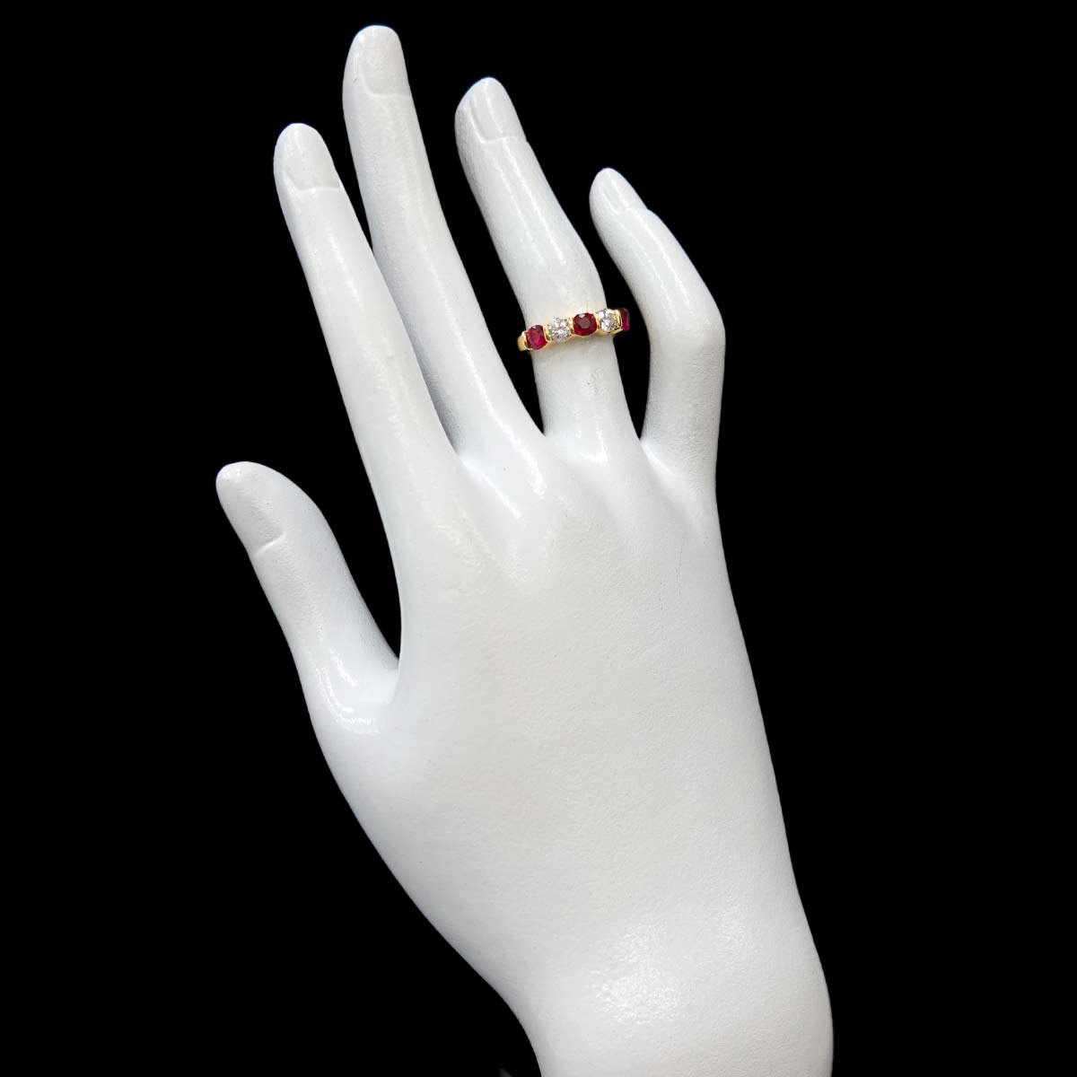 Ruby Diamond Ring 18K YG 750 size4.75-5(US)