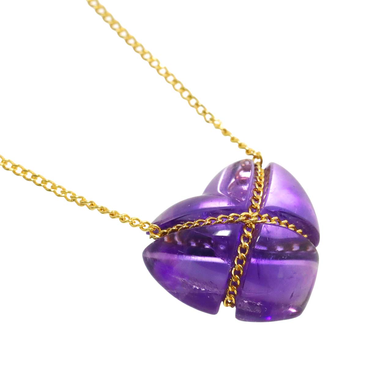 Amethyst Necklace 18K Yellow Gold 750