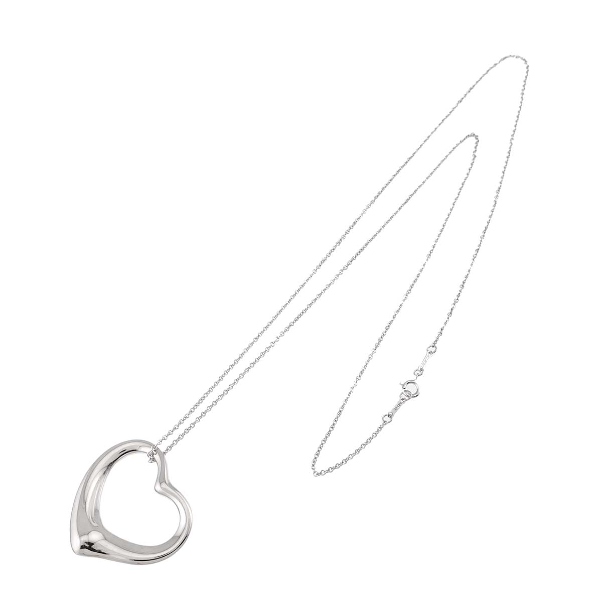 Open Heart Long Necklace Silver 925