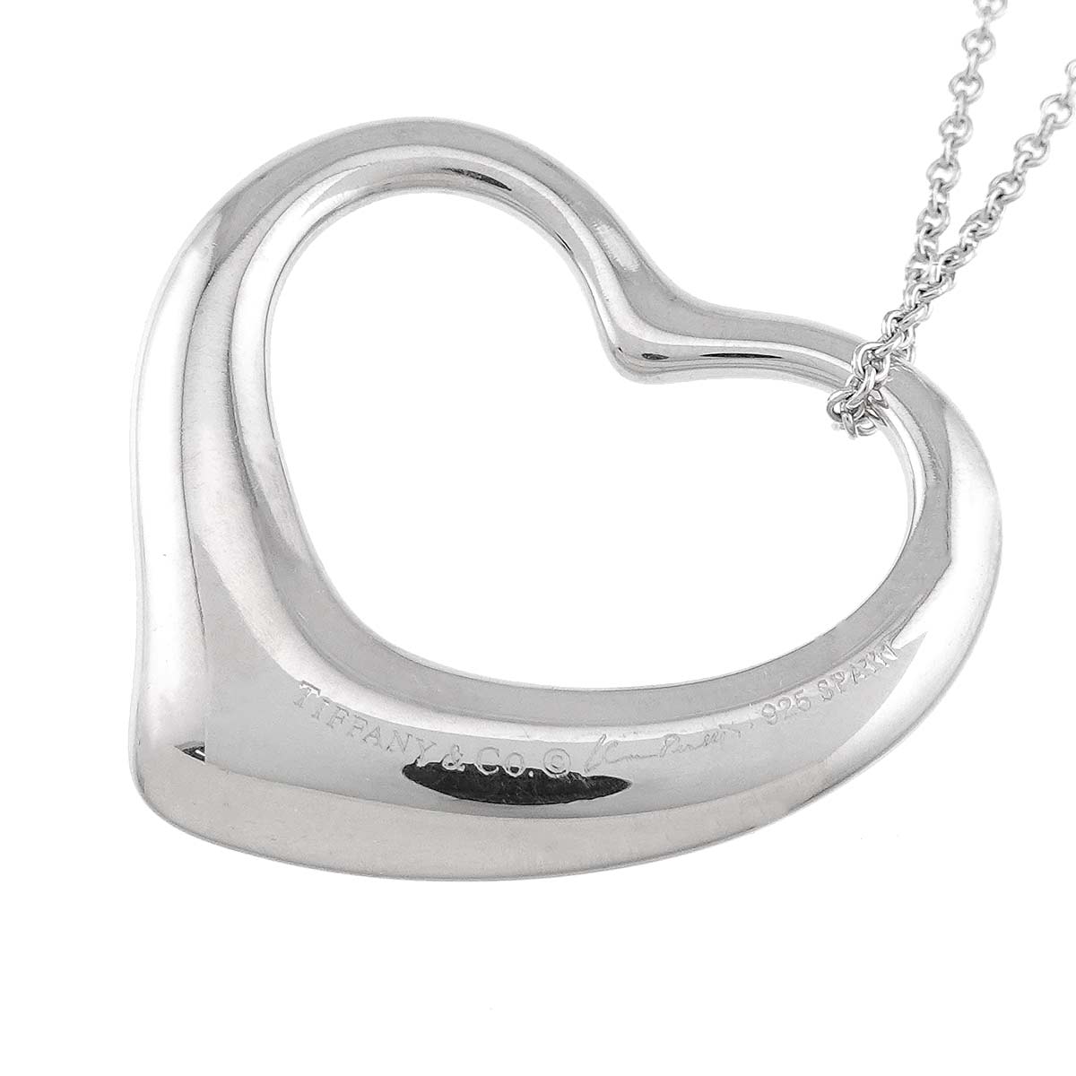 Open Heart Long Necklace Silver 925