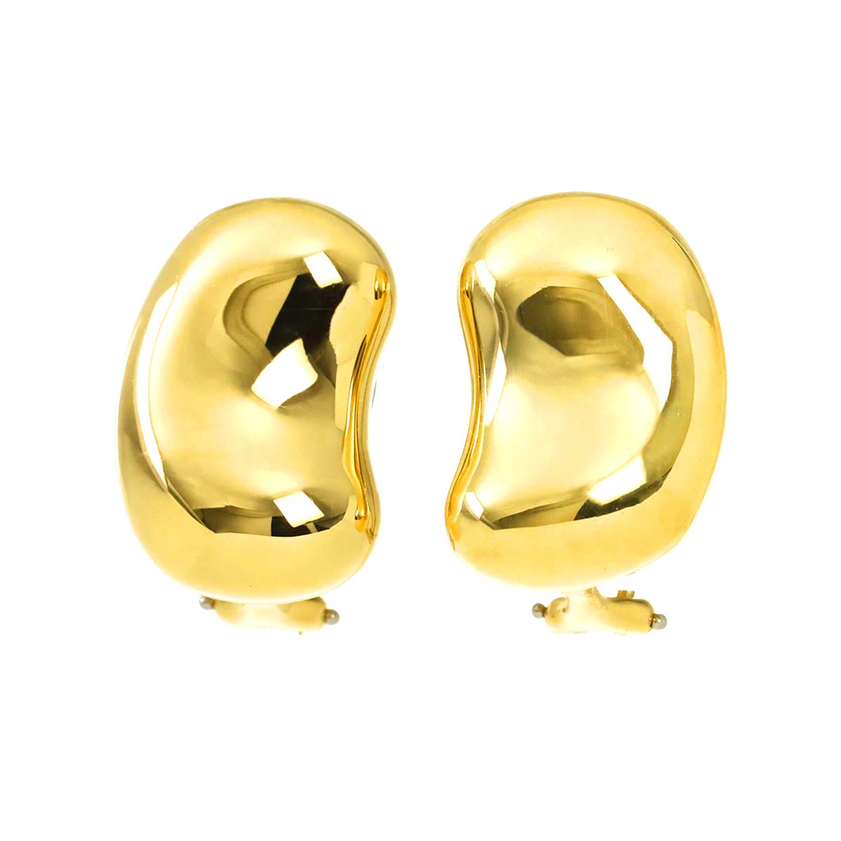 Bean Earrings Clip on 18K Yellow Gold 750