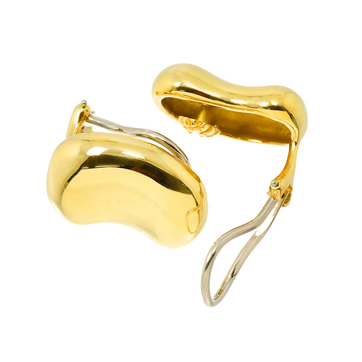 Bean Earrings Clip on 18K Yellow Gold 750
