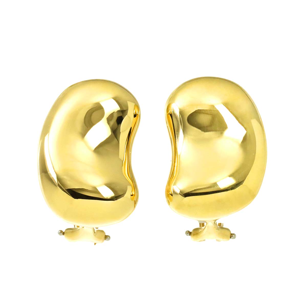 Bean Earrings Clip on 18K Yellow Gold 750