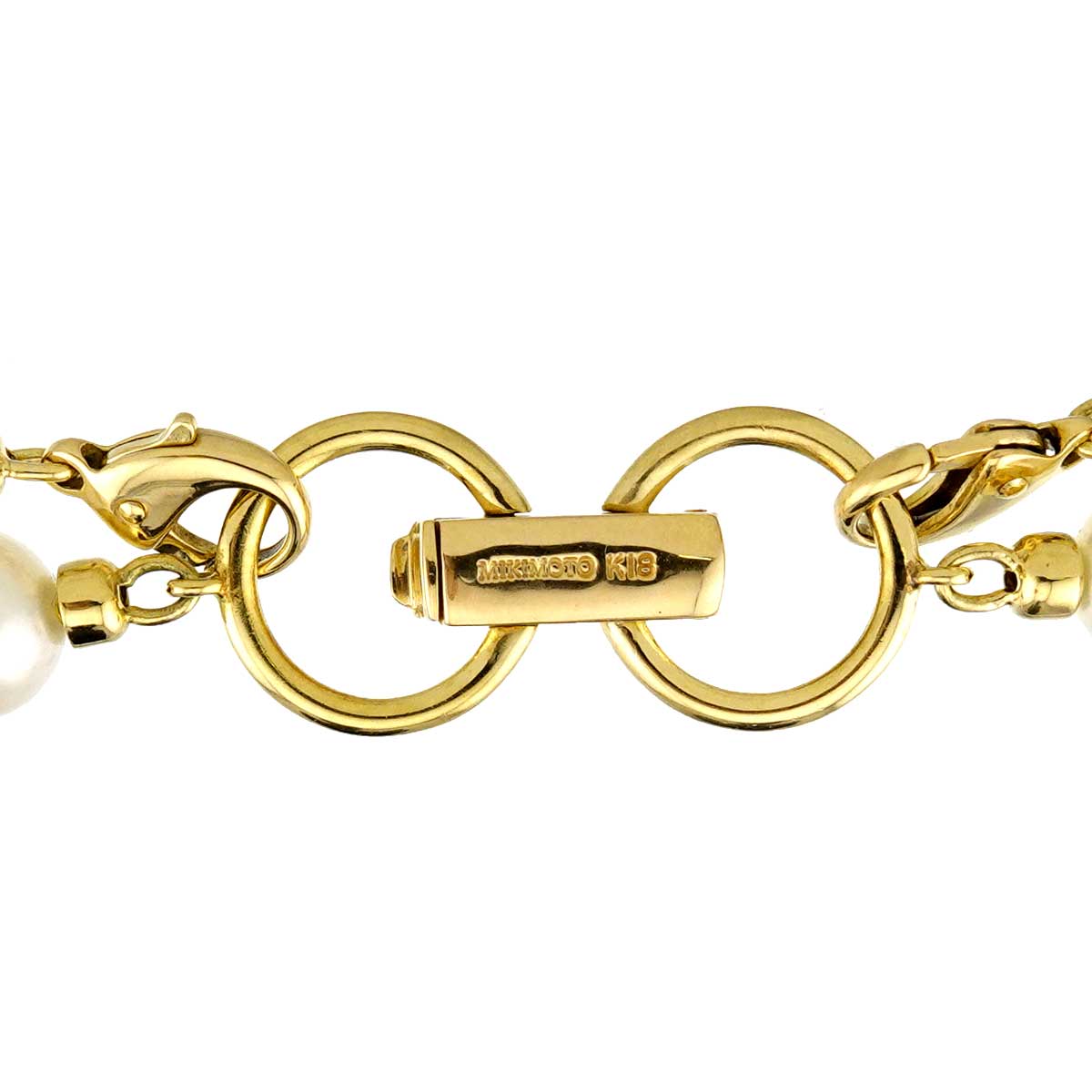 Akoya Pearl 7.3-3.4mm Necklace 18K YG Yellow Gold 750