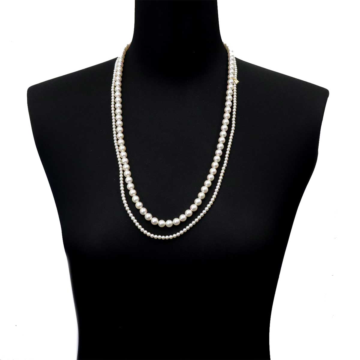 Akoya Pearl 7.3-3.4mm Necklace 18K YG Yellow Gold 750