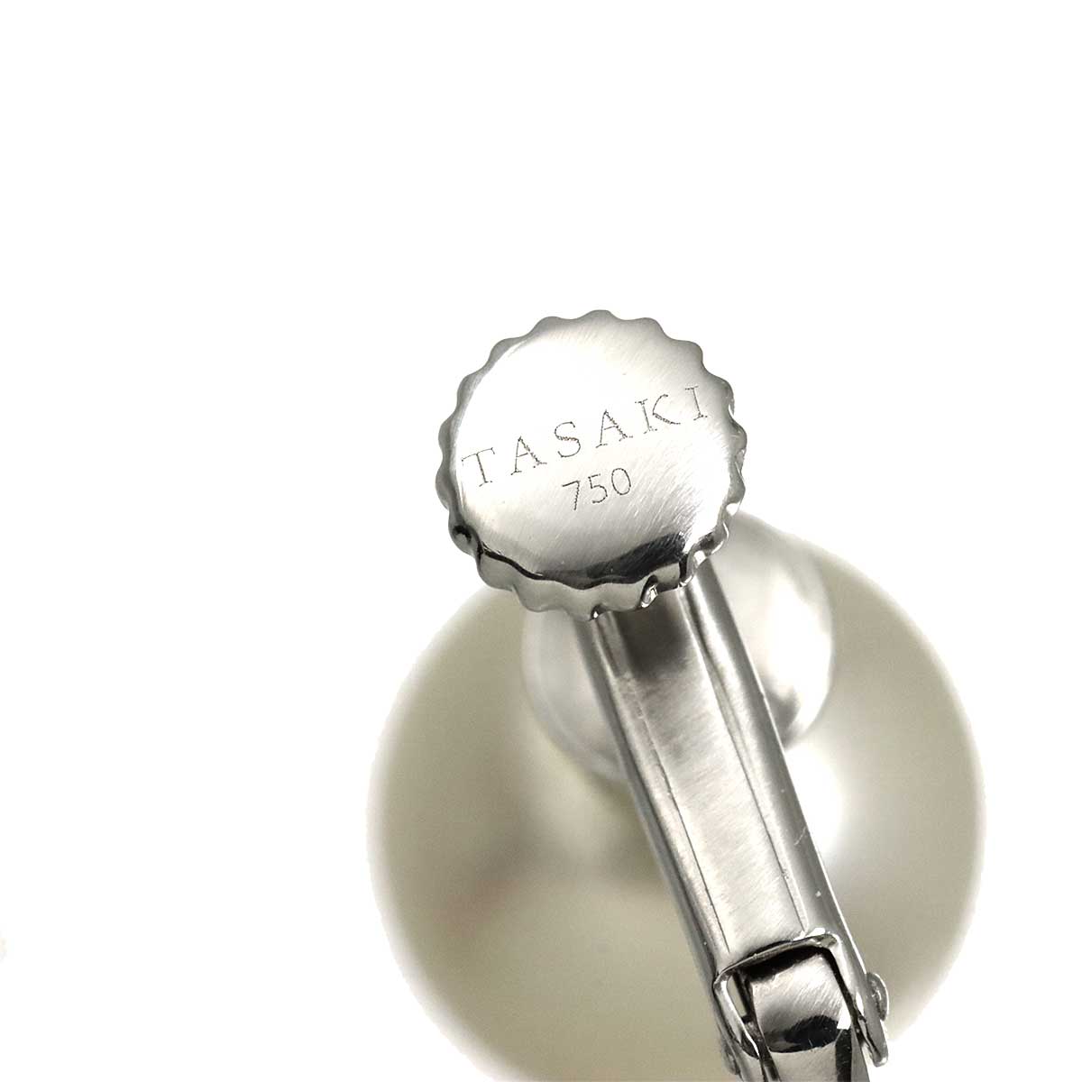 Akoya Pearl 8.6mm Earrings Clip on 18K WG White Gold 750