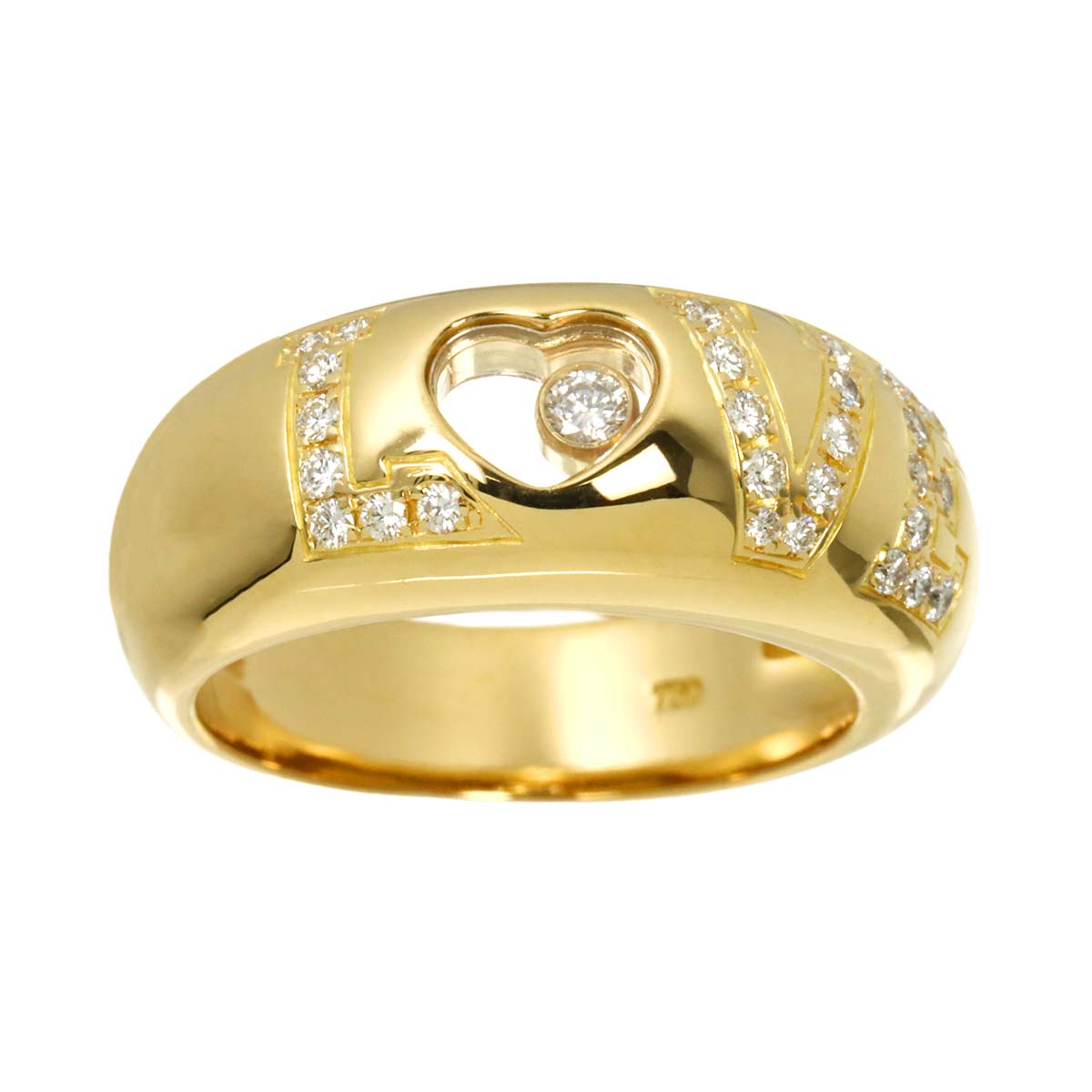 Happy Diamond LOVE Ring 18K YG 750 Size5.75-6(US)