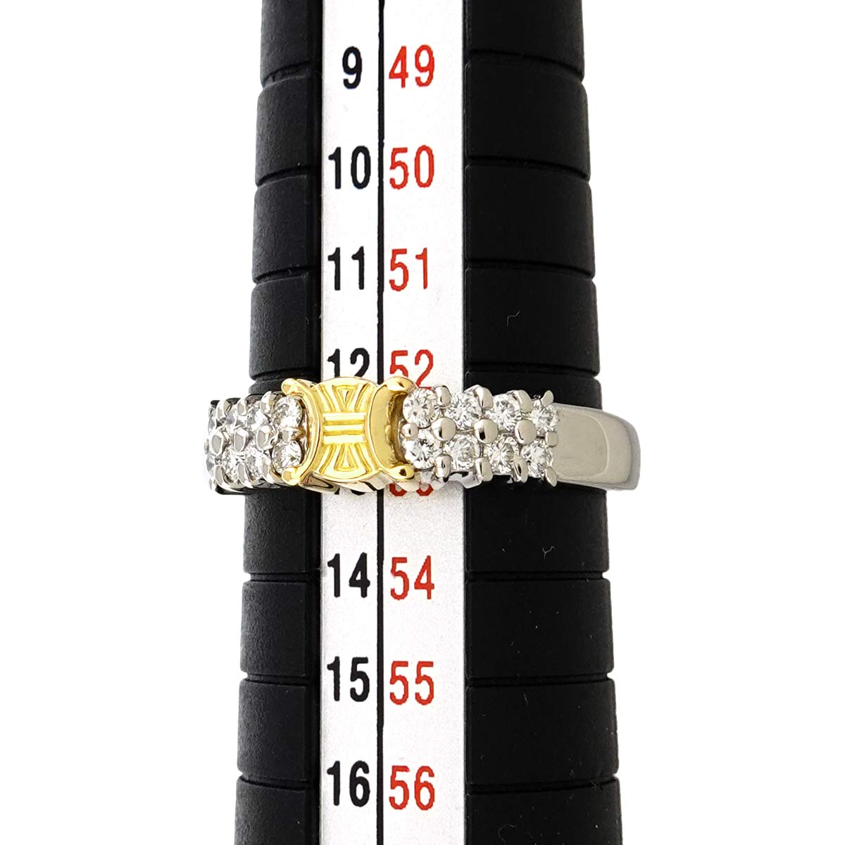 Triomphe Diamond 0.28ct Ring Pt 18K YG 750 size6-6.25(US)