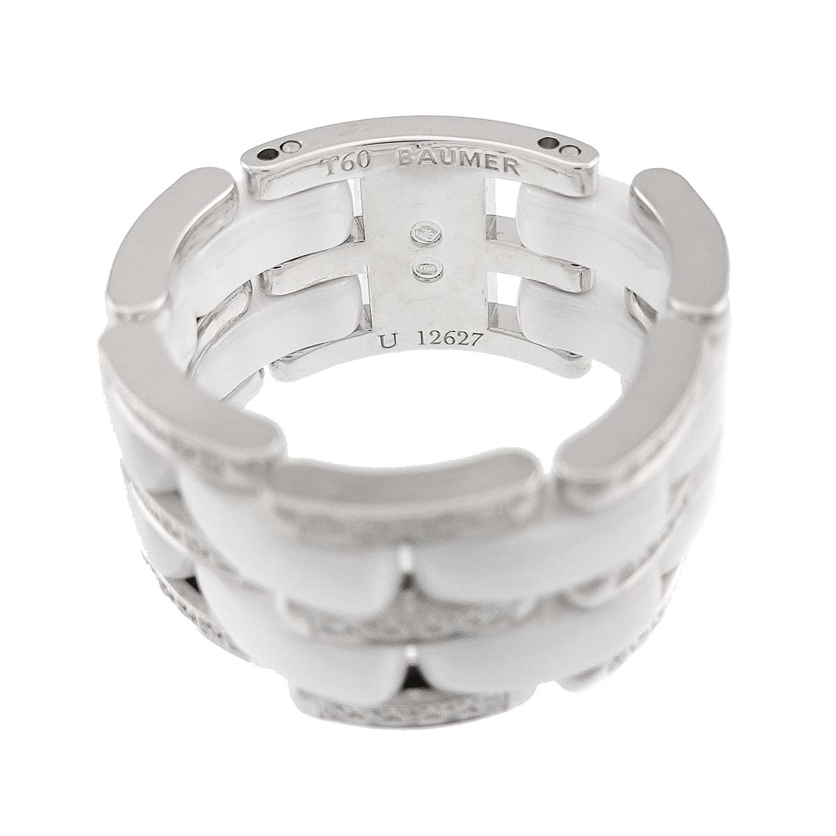 ULTRA LM Diamond Ring Ceramic 18K WG 750 Size60 8.75(US)