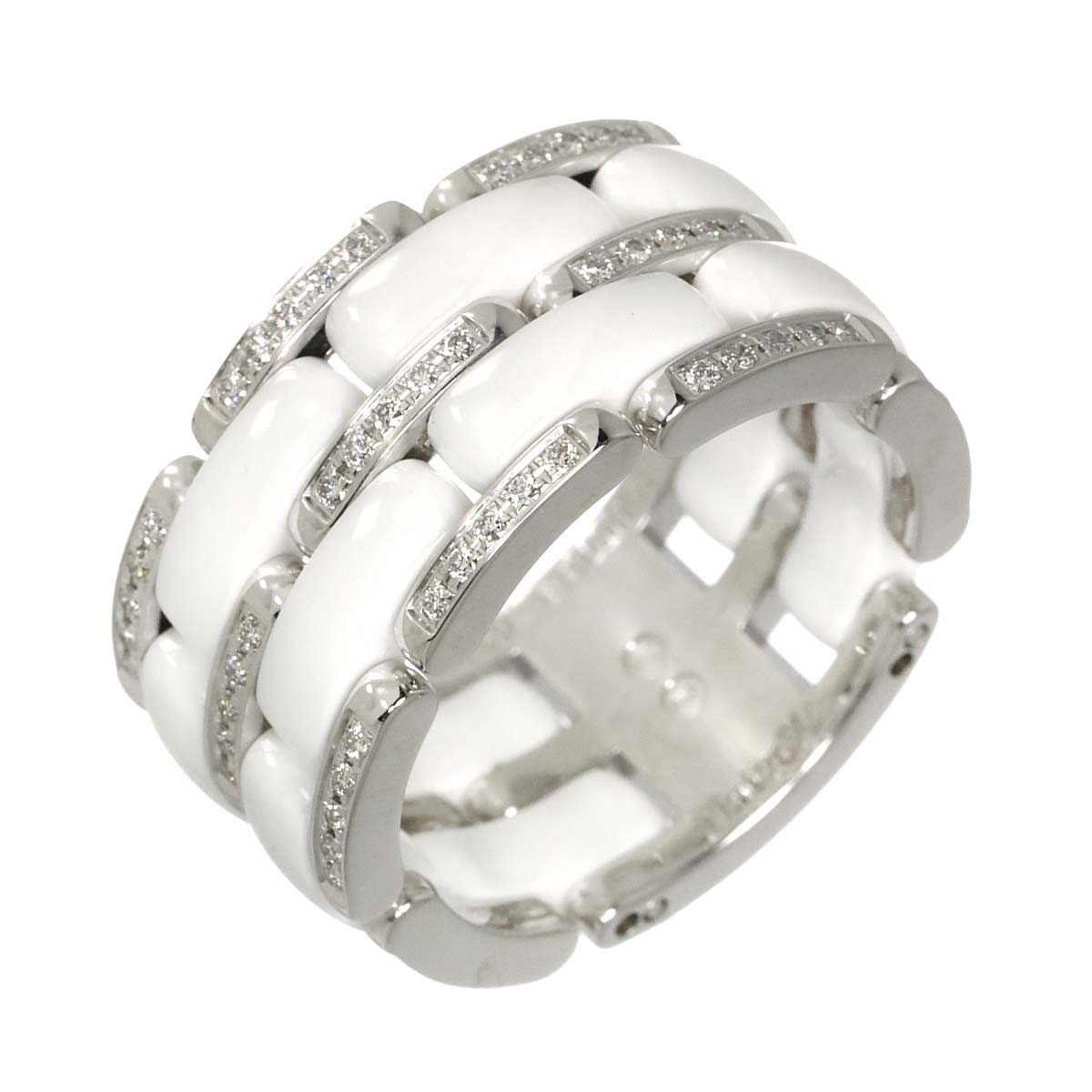 ULTRA LM Diamond Ring Ceramic 18K WG 750 Size60 8.75(US)