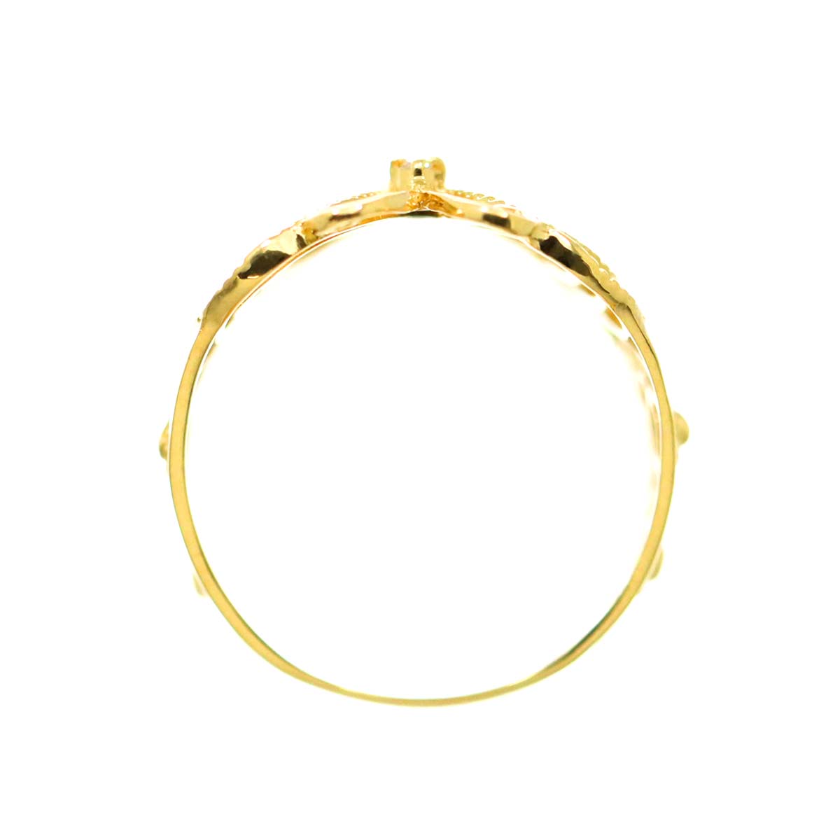 Diamond Ring 18K YG Yellow Gold 750 Size6(US)