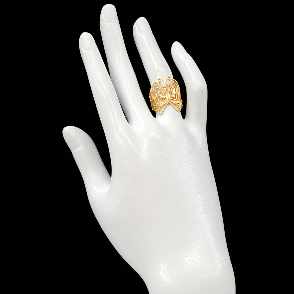 Diamond Ring 18K YG Yellow Gold 750 Size6(US)