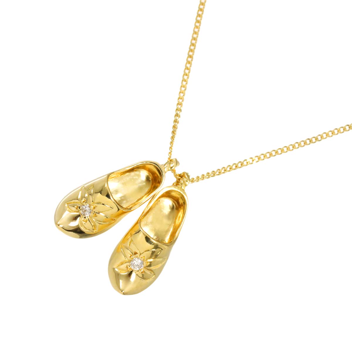 Diamond 0.02ct/0.02ct Necklace 18K YG Yellow Gold 750