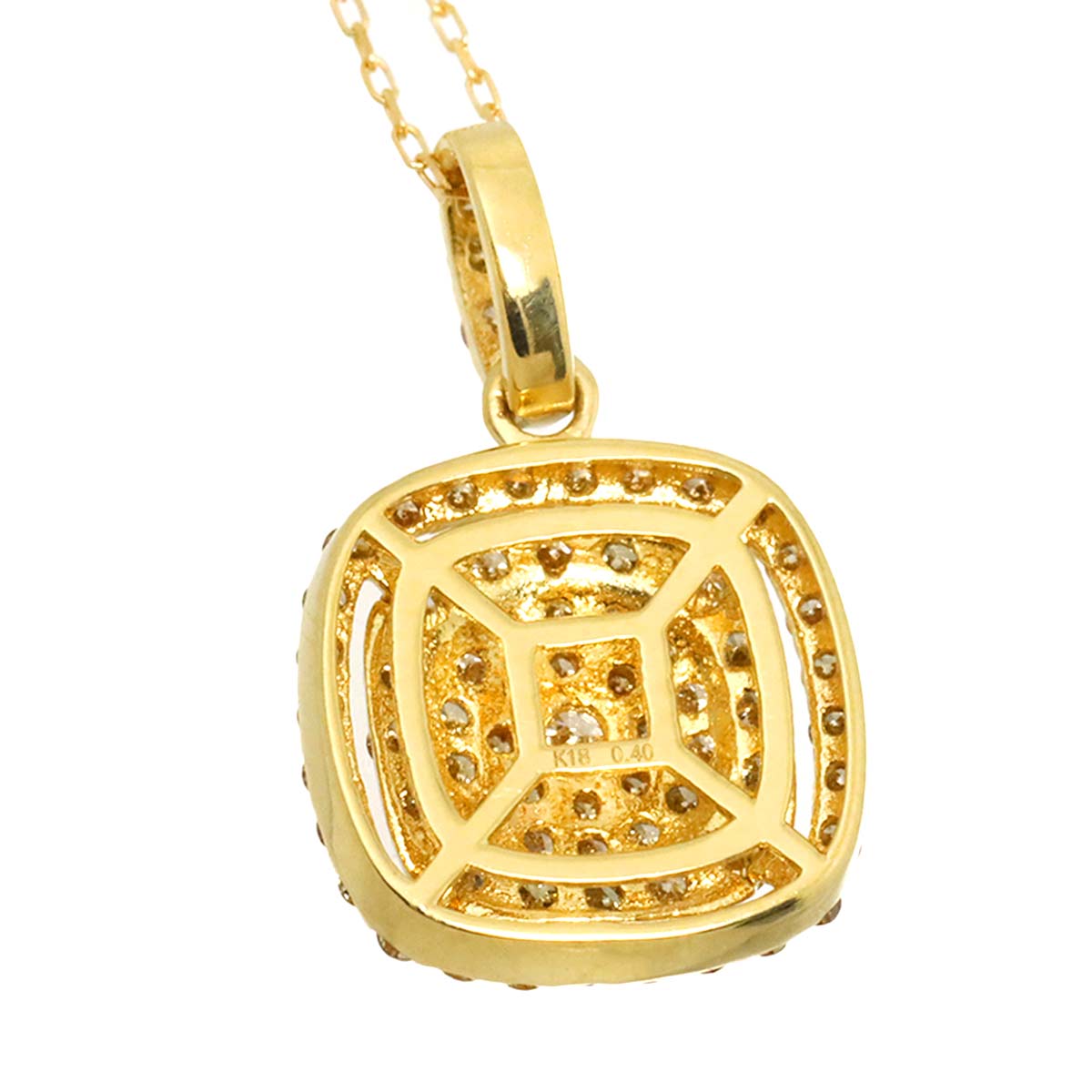 Diamond 0.40ct Necklace 18K YG Yellow Gold 750