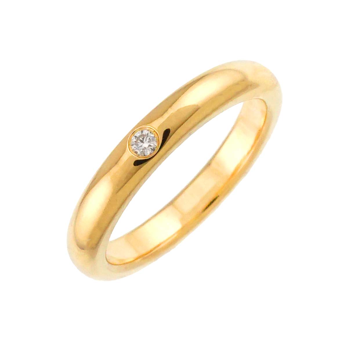 Stacking Diamond 1P Ring 18K Yellow Gold 750 Size3.25(US)