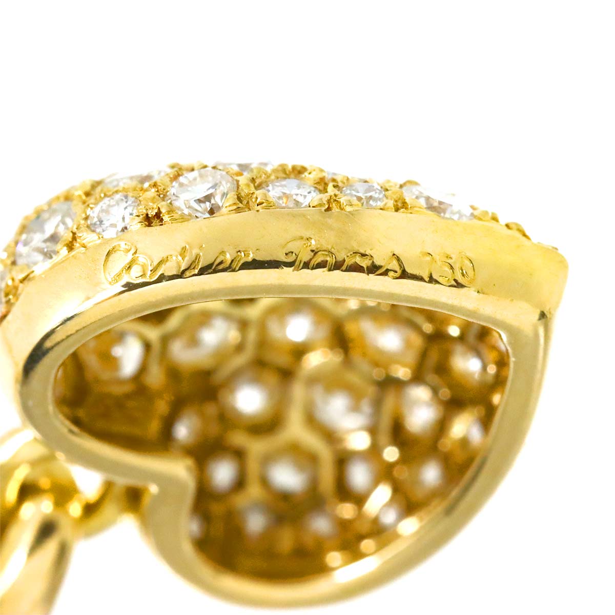 Heart Pave Diamond Necklace 18K Yellow Gold 750