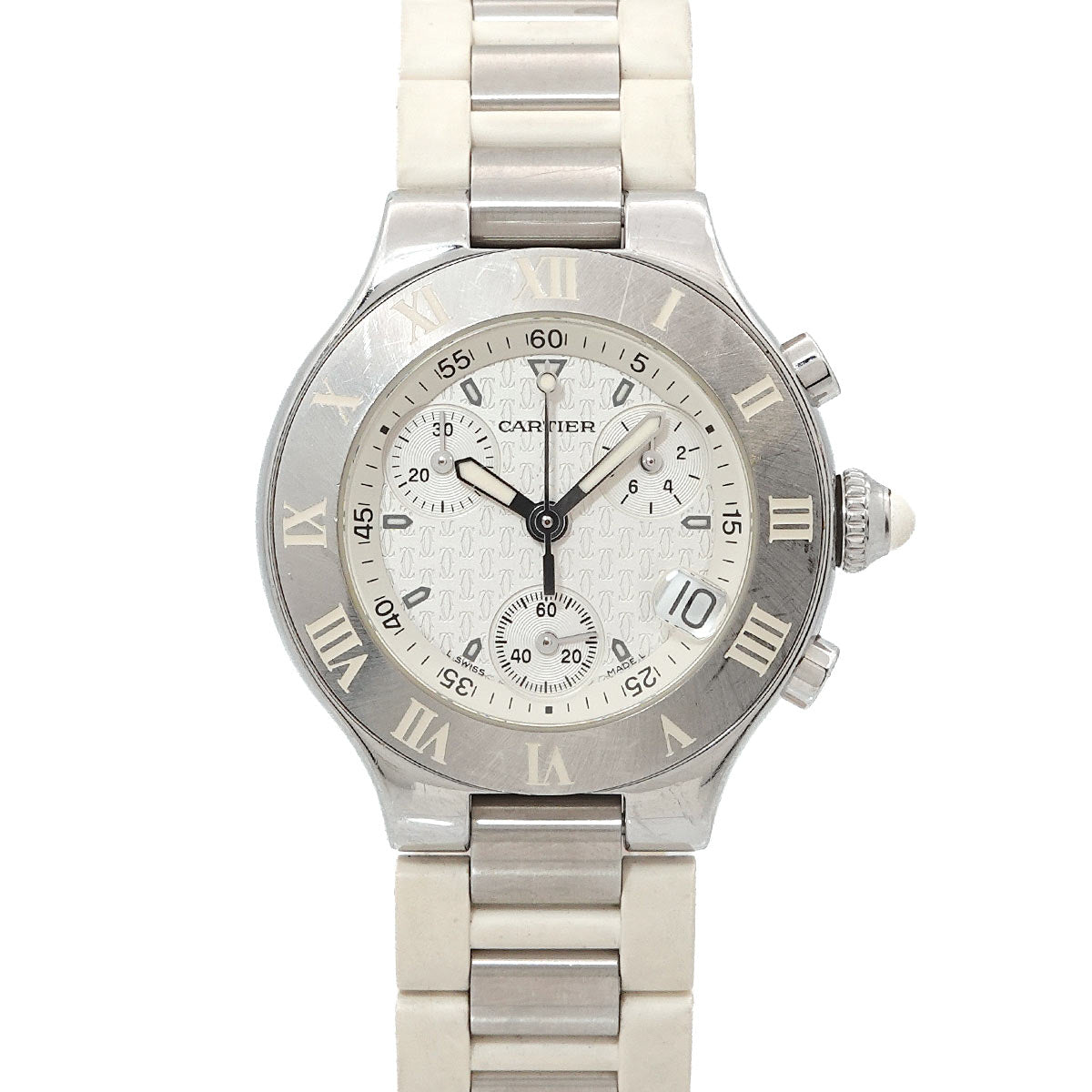 Must 21 Chronoscaph W10197U2 Quartz White Dial Ladies Watch