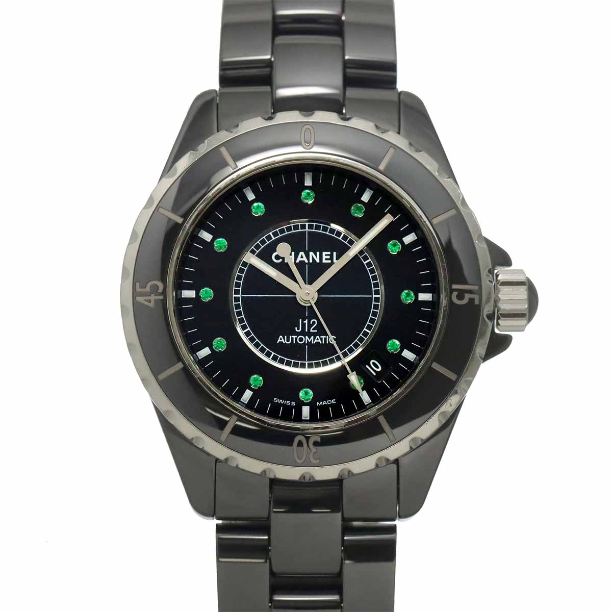 J12 H2131 Automatic 12P emerald Date Black Dial Mens Watch